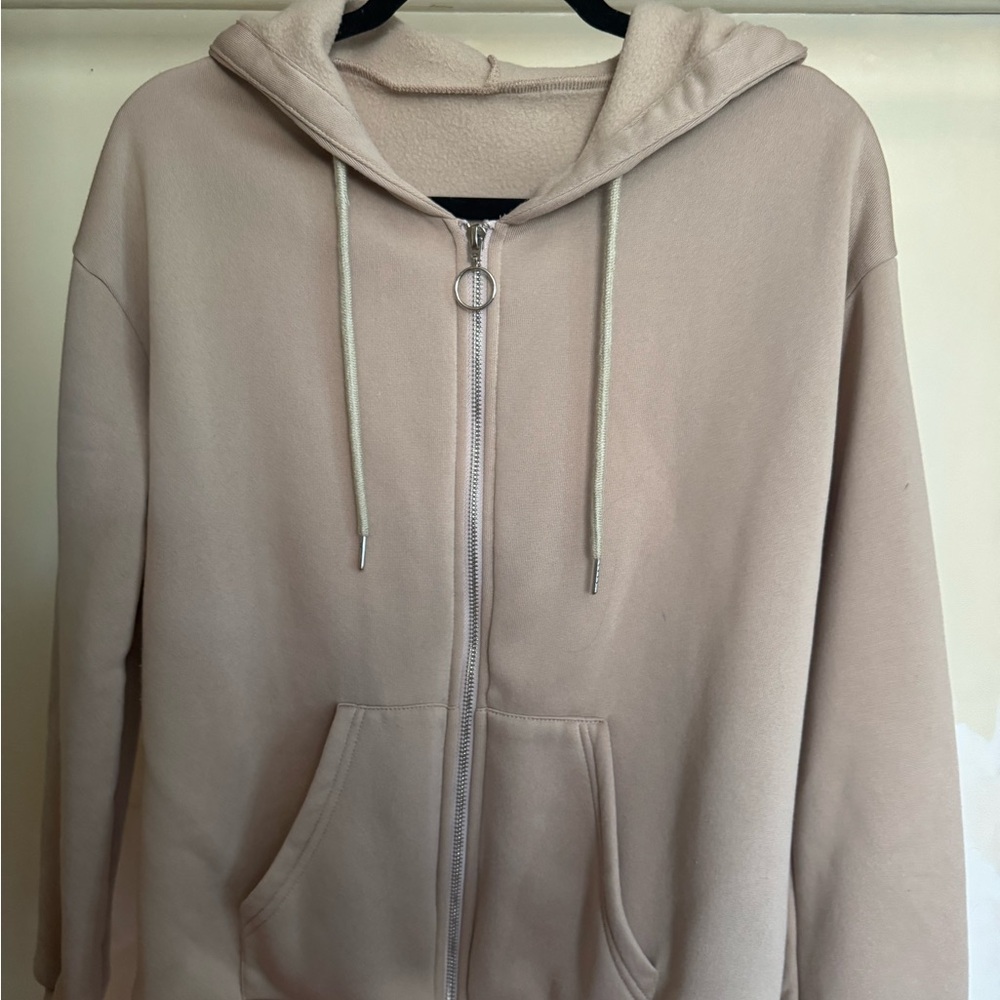 SHEIN Beige Zip-Up Jacket